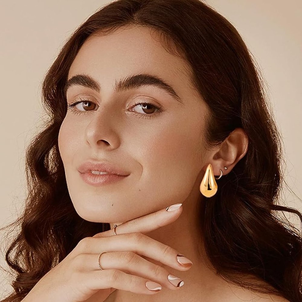 18K Gold Plated Teardrop Earrings (Gold-Toned)